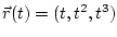 $\vec r(t) = (t, t^2, t^3)$