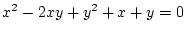 $\displaystyle x^2-2xy+y^2+x+y = 0 $